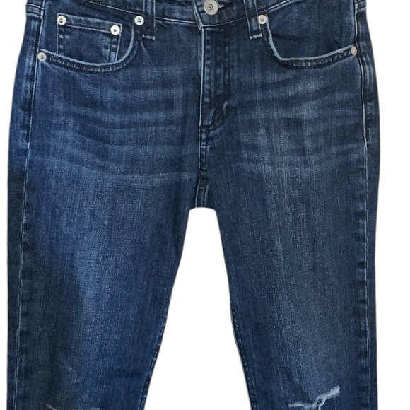 Rag & Bone Dre Low-Rise Slim Boyfriend Jean in Emory W/Holes - Picture 3 of 9